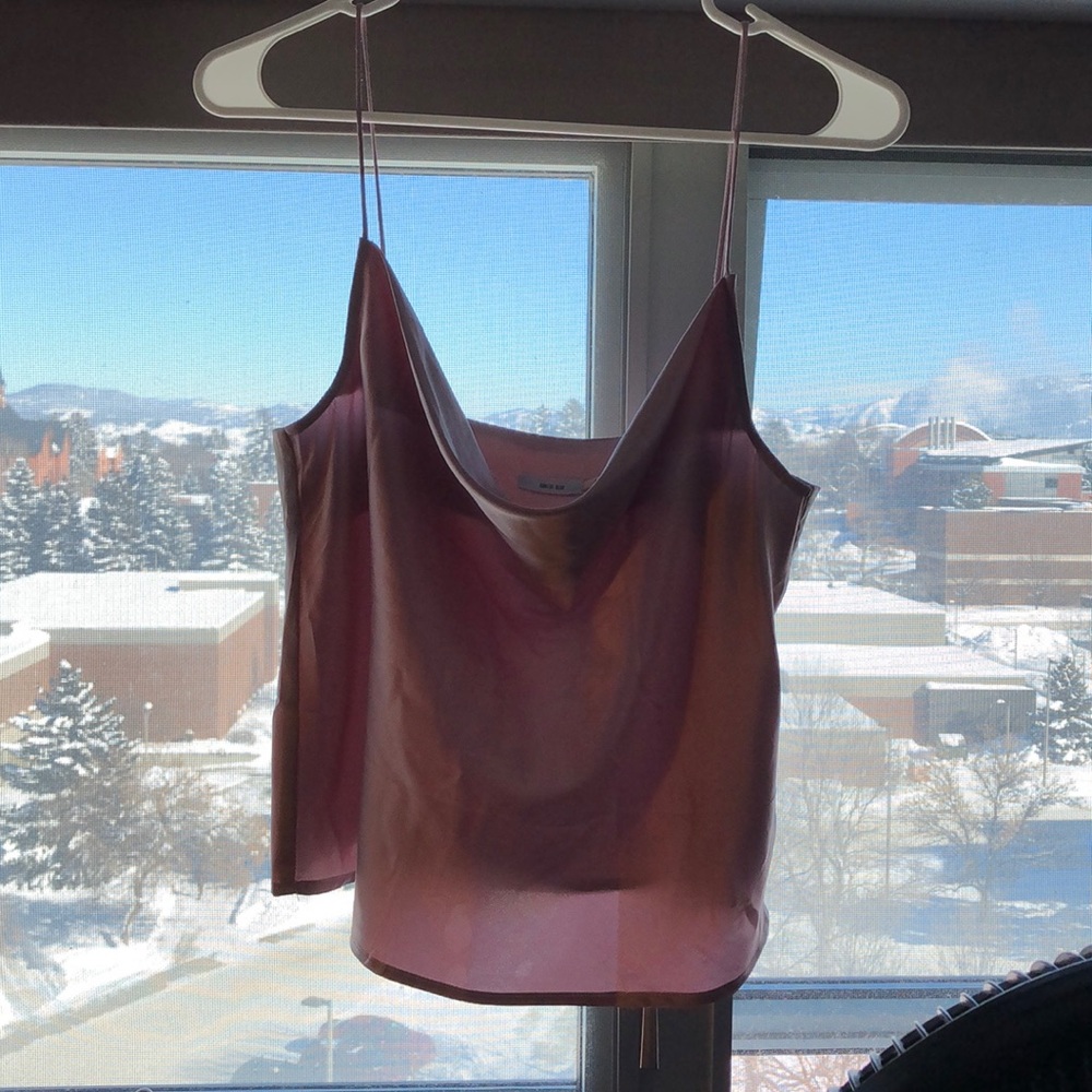 Pink silk top
